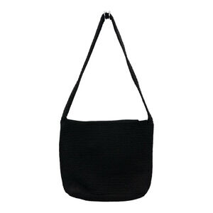 The Sak Womens Shoulder Bag Black Basket Weave Pockets Zipper M